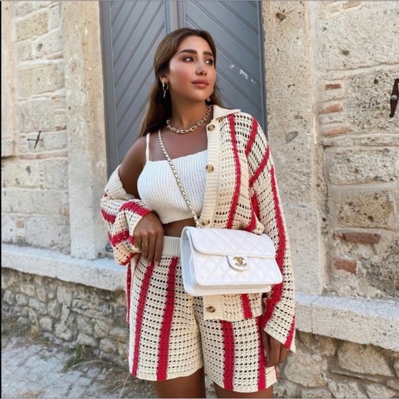 NWT Zara Openwork Knit Shorts - Picture 7 of 10